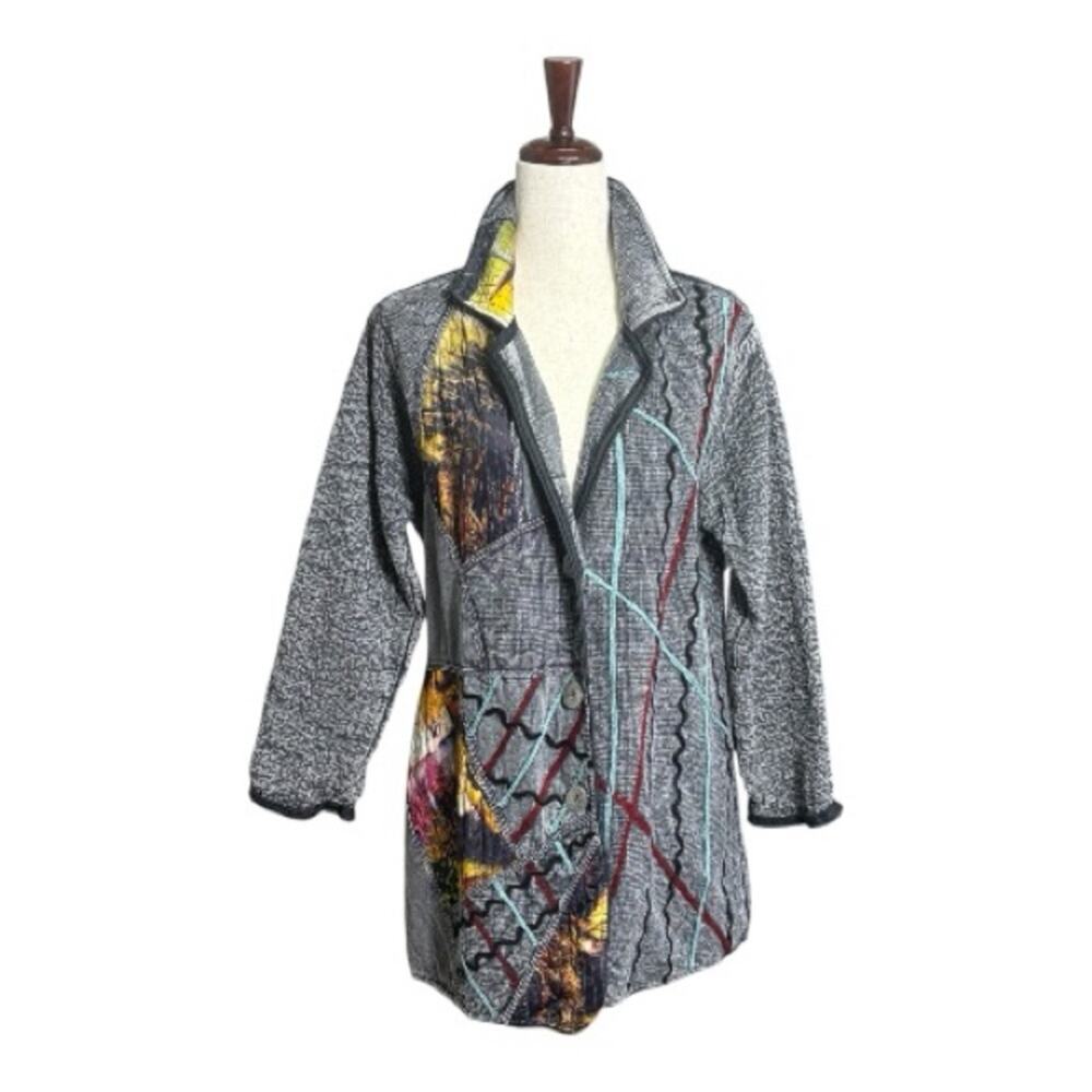 Parsley & Sage Multicolor Patchwork Long Jacket Size Large T1